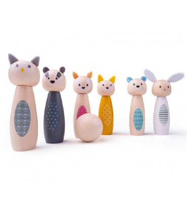 BigJigs wooden skittles animal figures