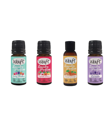 Waft Wasparfum 10 ml - 4 geuren set + wollen wasdroogballen
