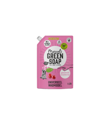 Marcel’s Green Soap Wasmiddel Navulzak Patchouli & Cranberry – duurzaam navullen, heerlijk wassen